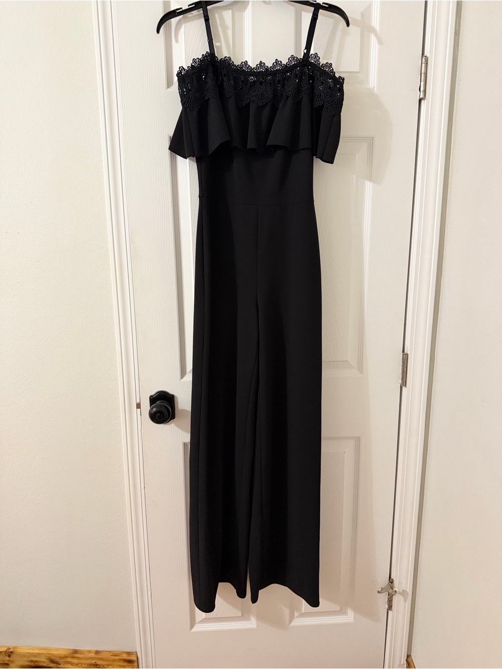 I.N. San Francisco Black Off-Shoulder Lace Jumpsuit